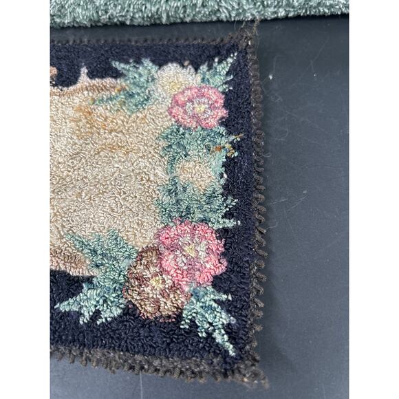 Vintage Miniature Rectangular Dollhouse Rug Handmade Occupied  Japan MC - Picture 4 of 13